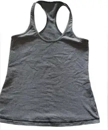 Lululemon  CRB COOL RACERBACK Tank Top size 8 Gingham Luon White Black EUC Run