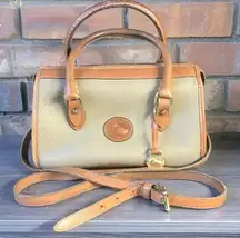 Dooney & Bourke  Vintage Classic Leather Shoulder Barrel Satchel Bag British Tan