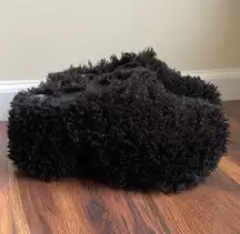 Crocs Siren Doodle Platform Chunky Heel Fuzzy Faux Fur Slides M9/W11 Shaggy Clog