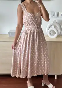 Reformation Lanai Polka Cot Cutout Back Midi Dress XS