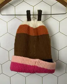 Maeve by Anthropologie Multi-Colored Color Block Knit Beanie Hat