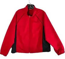 Danskin Womens Windbreaker Lined Red Black Size XL  16 - 18