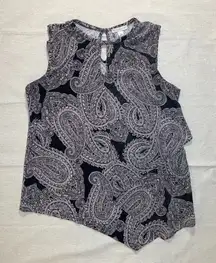 Dressbarn | Paisley Sleeveless Blouse Black and Purple | Large