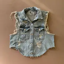 TRF Denim Distressed Vest