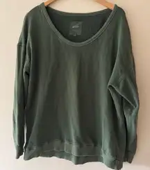 Aerie Offline Oversized Pullover Sweater Washed Dark Green