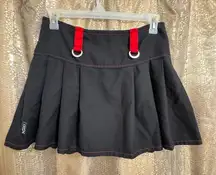 Royal Bones By Tripp Black Red Pleated Mini Skirt Large