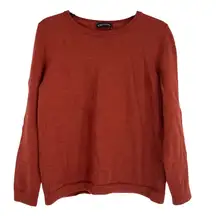 Womens Rust Red Knittons Extra Fine Merino Wool Sweater XL Classic casual stretc