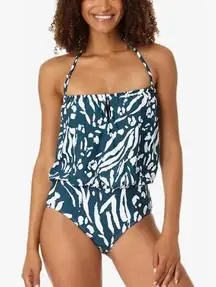 Anne Cole $108 Strapless Blouson‎ Center Front Keyhole One-Piece swimsuit 12