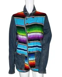 Free People  x Artisan de Luxe Jacket Womens Small Multi Mexican Blanket Hippie