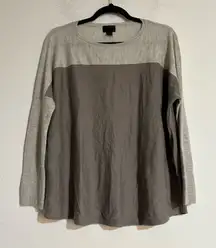 J. Crew Collection Colorblock Italian Cashmere Sweater Size Medium Neutral