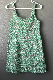 Copper Key Green Ditsy Floral Smocked Back Sundress - Women's Small