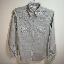 VINTAGE Levi Strauss & Co Snap Button up Plaid Shirt in Size 10