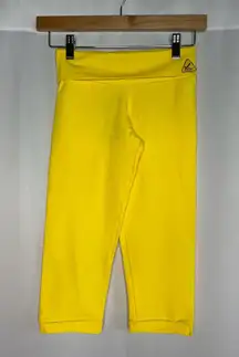Brazil yellow foldover capri leggings one size fits all NEW without tags
