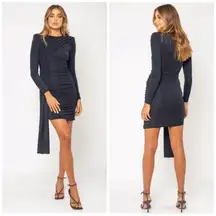 Bianca and Bridgett Dakota Bodycon‎ Ling Sleeve Navy Blue Dress Size 8 NEW