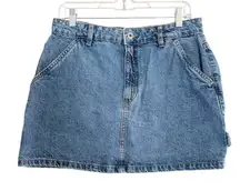 Cotton On Cargo Denim Mini Skirt‎ Pockets Blue Jean Skirt US 10 Work Boho Casual