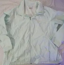 Columbia Jacket Womens 2X Seafoam Green Windbreaker Shell Hooded Casual Pockets