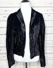 Marciano Vintage Black Crushed Velvet Blazer Jacket Size 0 XS