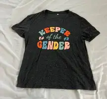 Gender reveal t-shirt ‘keeper of the gender’