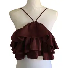 Deep Purple Ruffle Crop Top