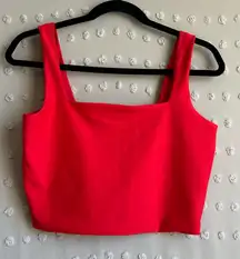 Abercrombie & Fitch YPB Sculptlux Square Neck Sports Bra Sz L Red