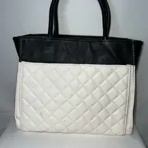 Betsey Johnson Black and White Quilted Tote
