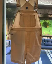 Gap Short Vintage Overalls Women's Size M Beige Denim Romper Coveralls