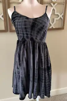 Women’s  Revolve Black & Grey Tie Dye Spaghetti Strap Dress