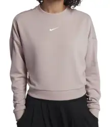Nike Cropped Open Back Crewneck Sweatshirt Pullover Women's XL Pink Activewear