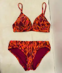Lululemon swim suit! Water slide pink & Orange Women's Bikini Set Size Small!