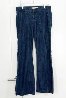 J Brand Size 27 Blue Dark Wash Low Rise Flare Trouser Style Jeans with Pockets