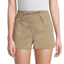 A.L.C. Kyle Lace up fly Khaki Tan Shorts sz 4