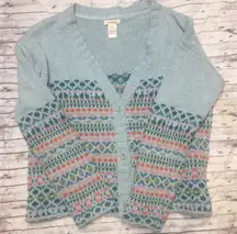 Sundance Blue Cardi Sweater Wool Medium