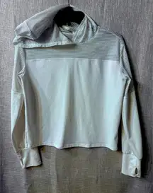 Zella- XL 14-16 white mesh cropped hoodie