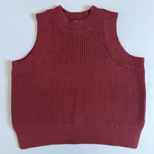 NWT 525 America Demi High Crewneck Cotton Oxblood Red Tank Vest