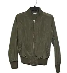 Jou Jou Cropped Full Zip Bomber Cropped Jacket Size Medium