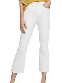 Bcbgmaxazria cropped white straight leg jean