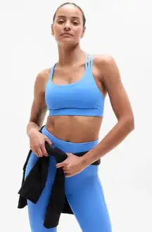 Athleta S Train Free Sport Bra Cornflower Blue Small Cup D-DD
