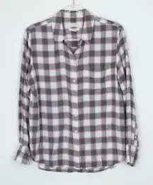 Treasure & Bond Womens Boyfriend‎ Plaid Button Down Shirt Size S Country Western