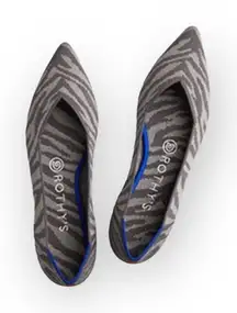 VHTF: Retired Rothy’s ➤ The Point Flats ➤ Grey Zebra Stripe Print ➤ 8M ➤ Sustain