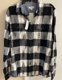 Sun & stone fleece double breasted button up shirt. Medium. NWT