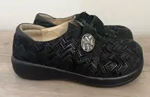 Alegria Women's Joleen Leather Slip-On Shoes Interlock Black EUR 37/US 7-7.5