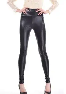 Faux leather Sleek Black Skinny Jeans for women