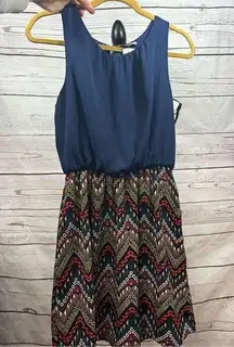 Moa Moa medium dress, blue on top and multicolored on bottom - 2664