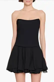 Amanda Uprichard Airess Strapless Mini Dress Black Size M