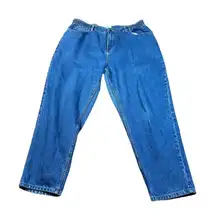 L.L.Bean Classic Mom Jeans High Waist Relaxed Fit Medium‎ Wash Cotton Denim