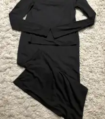 SHEIN Black Long Sleeve Top and Maxi Skirt Size S