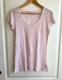 Allsaints Spitalfields Light Pink Scoop Neck Tshirt Sz 10 Cotton lightweight