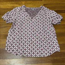 Falls Creek Purple and White Patterned Top