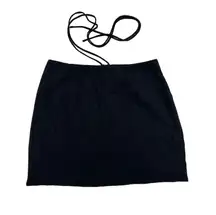 White Fox Boutique - Waist Wrap Tie Mini Skirt in Black