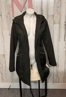 GUESS Women’s Black Hooded Zip-Up Jacket Coat Size M